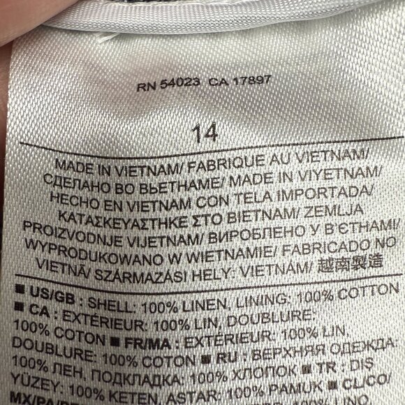 EUC Women's BANANA REPBULIC One-Button Linen Blazer Chambray | Size 14 - Picture 8 of 10